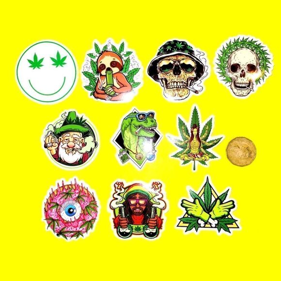 3/$20 Brand New 10x Leafs Funny Graphic Waterproof Stickers - Picture 1 of 1